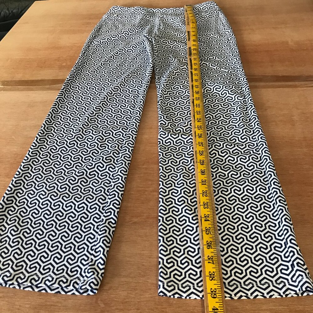 J. Mclaughlin Honeycomb Carmel Pants Women S Black White Geometric Zip Pocket - Picture 4 of 12